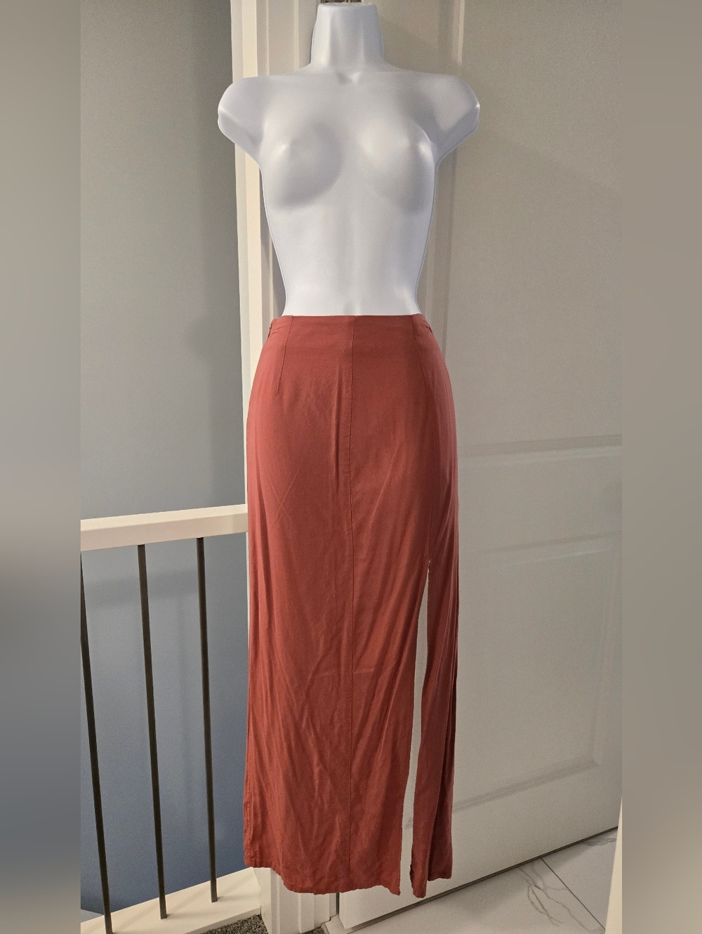 Forever 21 Rust Orange Maxi Skirt with Side Slit S